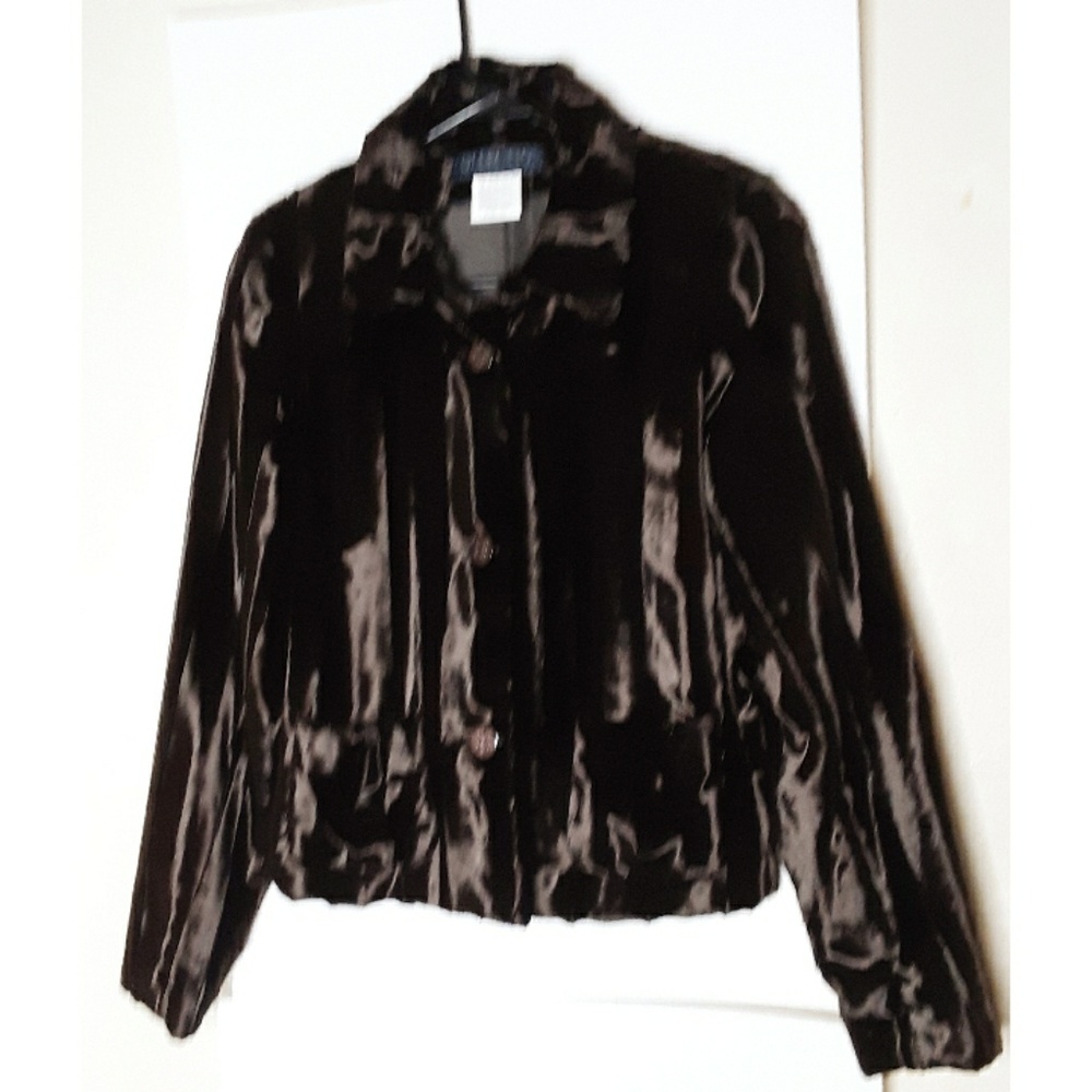 Harve Bernard Faux Mink Jacket Brown Sz 4